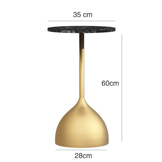Nordic Creative Marble Small Coffee Table Living Room Sofa Side Table Simple Modern Wrought Iron Small Round Table Minimalist