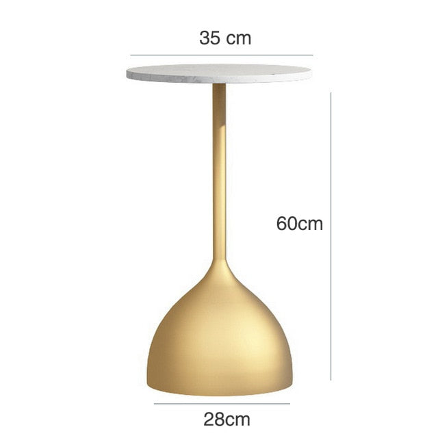 Nordic Creative Marble Small Coffee Table Living Room Sofa Side Table Simple Modern Wrought Iron Small Round Table Minimalist