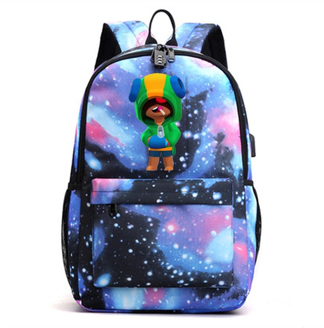 Leon Game Kids Bag Backpack Usb Charging Schoolbag Student School Bag 3D Print Computer Bag 44*30*15 Cm