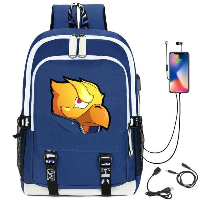 Leon Game Kids Bag Backpack Usb Charging Schoolbag Student School Bag 3D Print Computer Bag 44*30*15 Cm