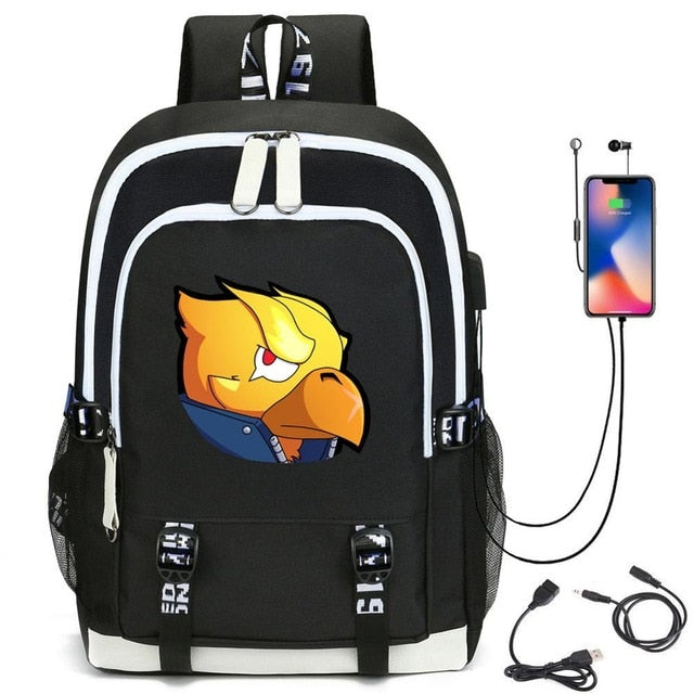 Leon Game Kids Bag Backpack Usb Charging Schoolbag Student School Bag 3D Print Computer Bag 44*30*15 Cm