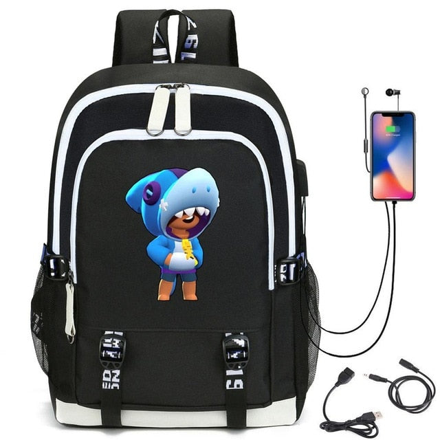 Leon Game Kids Bag Backpack Usb Charging Schoolbag Student School Bag 3D Print Computer Bag 44*30*15 Cm