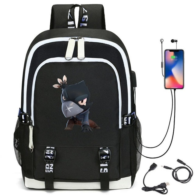 Leon Game Kids Bag Backpack Usb Charging Schoolbag Student School Bag 3D Print Computer Bag 44*30*15 Cm
