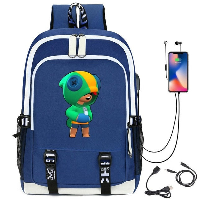 Leon Game Kids Bag Backpack Usb Charging Schoolbag Student School Bag 3D Print Computer Bag 44*30*15 Cm