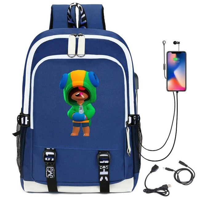 Leon Game Kids Bag Backpack Usb Charging Schoolbag Student School Bag 3D Print Computer Bag 44*30*15 Cm