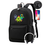 Leon Game Kids Bag Backpack Usb Charging Schoolbag Student School Bag 3D Print Computer Bag 44*30*15 Cm