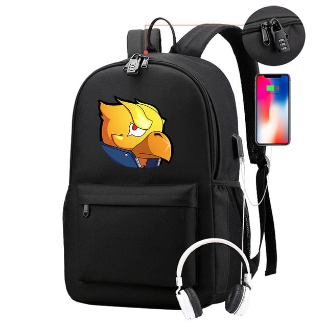 Leon Game Kids Bag Backpack Usb Charging Schoolbag Student School Bag 3D Print Computer Bag 44*30*15 Cm