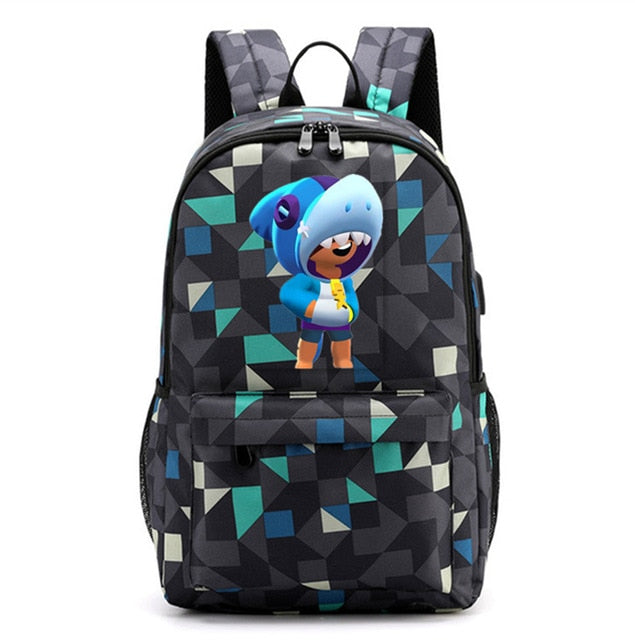 Leon Game Kids Bag Backpack Usb Charging Schoolbag Student School Bag 3D Print Computer Bag 44*30*15 Cm