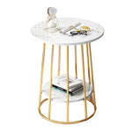 Nordic Wrought Iron Coffee Side Table Creative Living Room Home Small Table Small Apartment Balcony Coffee Table Marble Pattern