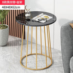 Nordic Wrought Iron Coffee Side Table Creative Living Room Home Small Table Small Apartment Balcony Coffee Table Marble Pattern