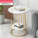 Nordic Wrought Iron Coffee Side Table Creative Living Room Home Small Table Small Apartment Balcony Coffee Table Marble Pattern