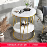 Nordic Wrought Iron Coffee Side Table Creative Living Room Home Small Table Small Apartment Balcony Coffee Table Marble Pattern