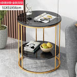 Nordic Wrought Iron Coffee Side Table Creative Living Room Home Small Table Small Apartment Balcony Coffee Table Marble Pattern