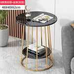 Nordic Wrought Iron Coffee Side Table Creative Living Room Home Small Table Small Apartment Balcony Coffee Table Marble Pattern