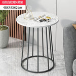 Nordic Wrought Iron Coffee Side Table Creative Living Room Home Small Table Small Apartment Balcony Coffee Table Marble Pattern