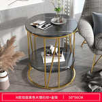 Nordic Wrought Iron Coffee Side Table Creative Living Room Home Small Table Small Apartment Balcony Coffee Table Marble Pattern