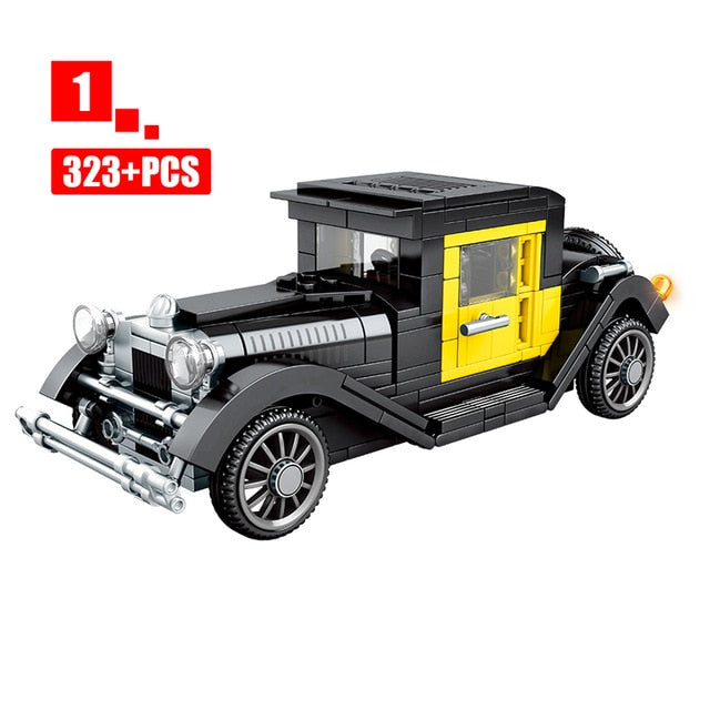 City Mechanical Classic Car MOC Model Bricks Creator Technic Classical Convertible Racing Vehicle Building Blocks Toys For Kids