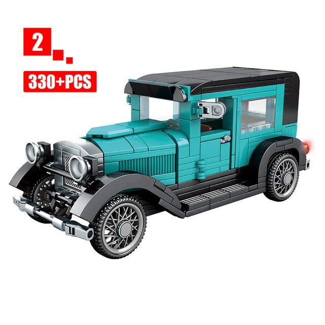 City Mechanical Classic Car MOC Model Bricks Creator Technic Classical Convertible Racing Vehicle Building Blocks Toys For Kids