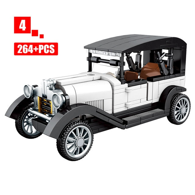 City Mechanical Classic Car MOC Model Bricks Creator Technic Classical Convertible Racing Vehicle Building Blocks Toys For Kids