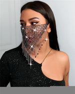 2020 Rhinestone Tassel Splicing Jewelry Mask Fashion Sexy Glitter Women Diamond Crytal Facemask Party Show Mouth Mask Wedding