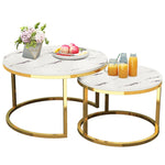 Modern Simple Small Apartment Round Side Bedside Table Home Living Room Balcony Wrought Iron Small Coffee Table Combination