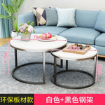 Modern Simple Small Apartment Round Side Bedside Table Home Living Room Balcony Wrought Iron Small Coffee Table Combination