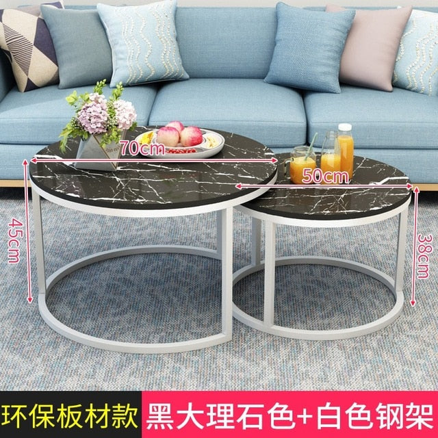 Modern Simple Small Apartment Round Side Bedside Table Home Living Room Balcony Wrought Iron Small Coffee Table Combination