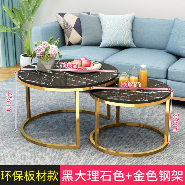 Modern Simple Small Apartment Round Side Bedside Table Home Living Room Balcony Wrought Iron Small Coffee Table Combination