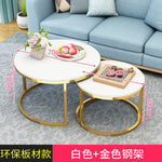 Modern Simple Small Apartment Round Side Bedside Table Home Living Room Balcony Wrought Iron Small Coffee Table Combination