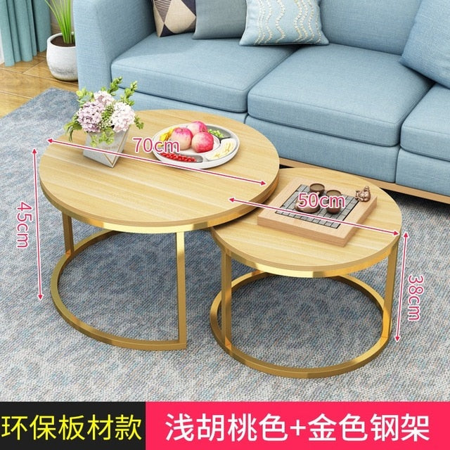 Modern Simple Small Apartment Round Side Bedside Table Home Living Room Balcony Wrought Iron Small Coffee Table Combination