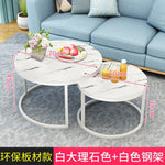 Modern Simple Small Apartment Round Side Bedside Table Home Living Room Balcony Wrought Iron Small Coffee Table Combination