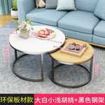 Modern Simple Small Apartment Round Side Bedside Table Home Living Room Balcony Wrought Iron Small Coffee Table Combination