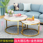 Modern Simple Small Apartment Round Side Bedside Table Home Living Room Balcony Wrought Iron Small Coffee Table Combination