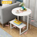 Modern Simple Small Apartment Round Side Bedside Table Home Living Room Balcony Wrought Iron Small Coffee Table Combination