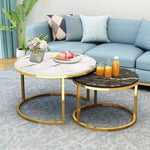 Modern Simple Small Apartment Round Side Bedside Table Home Living Room Balcony Wrought Iron Small Coffee Table Combination
