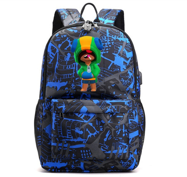 Leon Game Kids Bag Backpack Usb Charging Schoolbag Student School Bag 3D Print Computer Bag 44*30*15 Cm