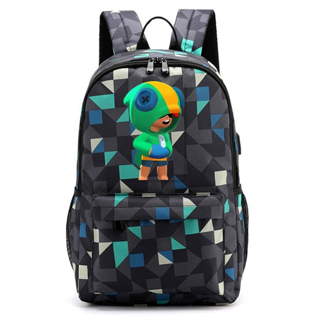 Leon Game Kids Bag Backpack Usb Charging Schoolbag Student School Bag 3D Print Computer Bag 44*30*15 Cm