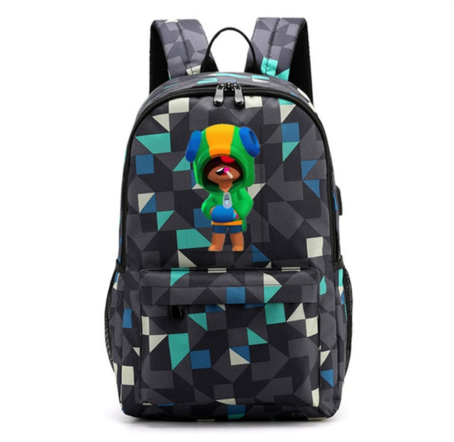 Leon Game Kids Bag Backpack Usb Charging Schoolbag Student School Bag 3D Print Computer Bag 44*30*15 Cm