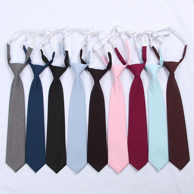 11 Solid Colors Men's Boy's Adjustable Neck Ties Narrow Necktie Accessories For JK DK School Uniform Students Cloths