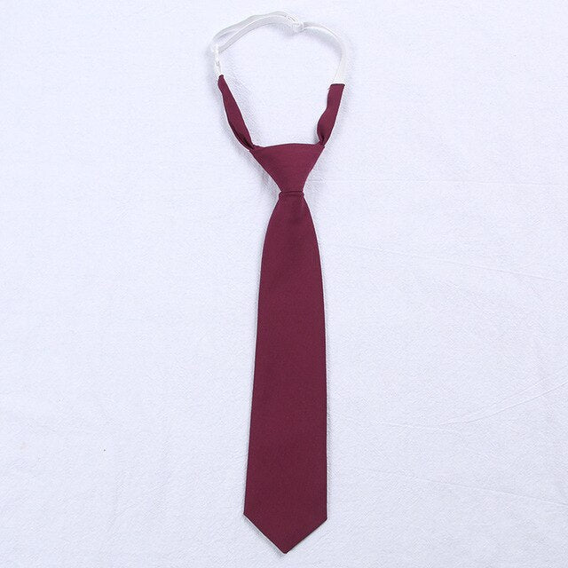 11 Solid Colors Men's Boy's Adjustable Neck Ties Narrow Necktie Accessories For JK DK School Uniform Students Cloths