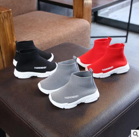 Children casual shoes 2020 male female sneaker child high elastic foot wrapping snow boots kids socks shoes baby sport shoes