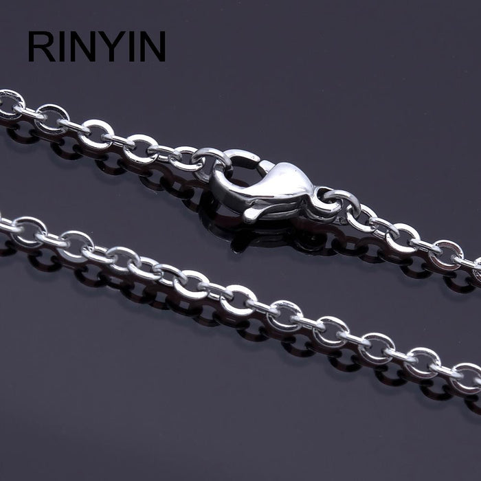 Men Women Jewerly 1mm 16" 18" 20" 22" 24" Inches Links Chain Fashion Necklace Stainless Steel Necklace Classic Pop Rolo Chains