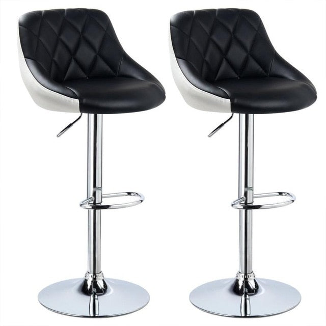 2Pcs/set Bar Chair Modern Fashion Soft Kitchen Living Room Chairs Adjustable Lifting With Footrest BarStools Funiture HWC