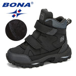 BONA New Popular Style Winter Children's Snow Boots Boys Girls Fashion Waterproof Warm Shoes Kids Thick Mid Non-Slip Boots