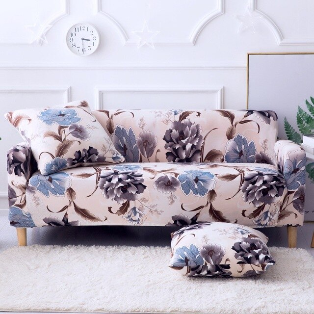 Big Flower 1/2/3/4 Seat Sofa Cover All-inclusive Elastic Seat Covers Couch Covers Covering Slipcovers Single-seat Double-seat