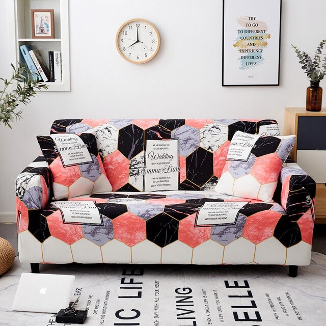 Big Flower 1/2/3/4 Seat Sofa Cover All-inclusive Elastic Seat Covers Couch Covers Covering Slipcovers Single-seat Double-seat
