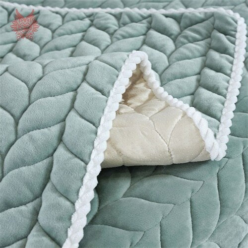 Leaves quilted winter plush sectional sofa cover slipcovers furniture couch covers sofa protector capa de sofa fundas SP5639