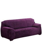 Lychee Solid Thick Plush Sofa Cover Elastic Velvet Sofa Cover Sectional Slipcover 1/2/3/4 seater Stretch Couch Cover