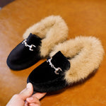 CMSOLO Boys Girls Velvet Loafer Best Sell New 2021 Winter Warm Kids Fur Shoes Size 21-37 Flat (Choose According To Foot Length)