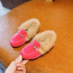 CMSOLO Boys Girls Velvet Loafer Best Sell New 2021 Winter Warm Kids Fur Shoes Size 21-37 Flat (Choose According To Foot Length)